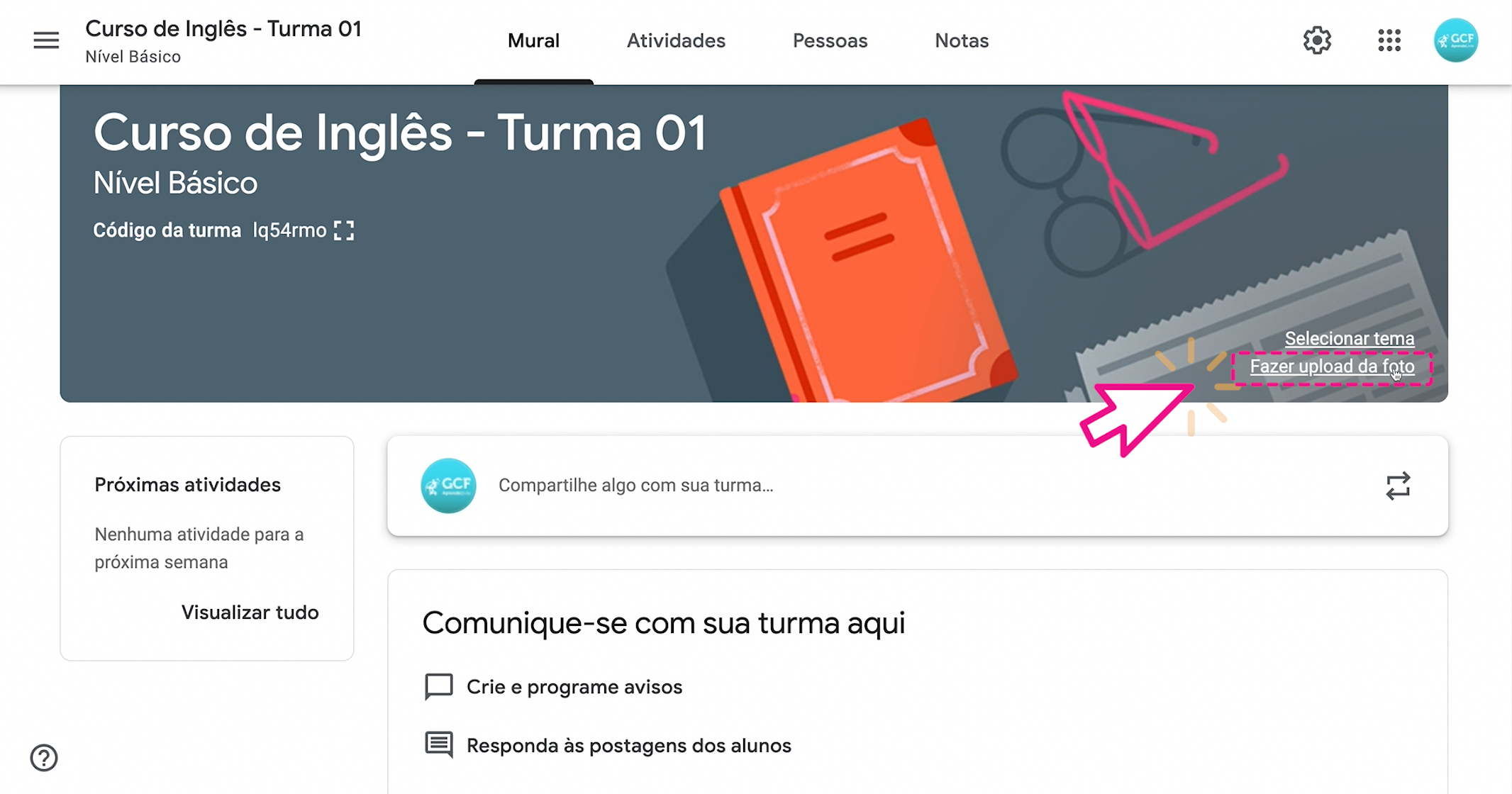 Editar o tema da sua turma no google sala de aula - imagem3